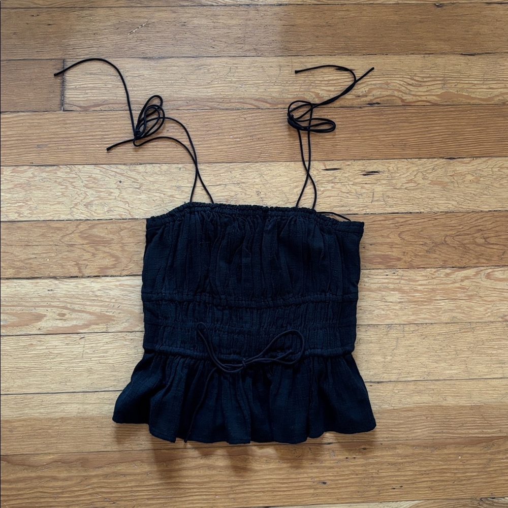 J crew black tank cotton size small nwot